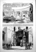 Original Old Antique Print Tomb Napoleon Sarcophagus Crypt Entrance Crypt 1853