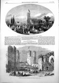 Antique Old Print Jubilee Carnarvon Bible Soc 79Th Birthday Lord Kenyon 1853
