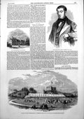 Old Print Lord Marcus Hill Bazaar Carisbrooke Castle Rebuild Church 1853 19th
