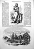 Antique Old Print Turkish Sier Army Rifle Turkish Artillery Horses Guns 1853