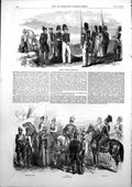 Antique Old Print Russian Infantry Grenadiers Cavalry Hussars Dragoons 1853