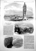 Original Old Antique Print Spinnerinn Am Kreuz Vienna Mau Tetschen Elbe 1853