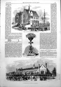 Old Antique Print New Blue Coat School Nottingham Tonbridge School 1853 19th