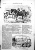 Antique Old Print Automation Self Raking Reaper J Atkins Chicago Ponies 1853