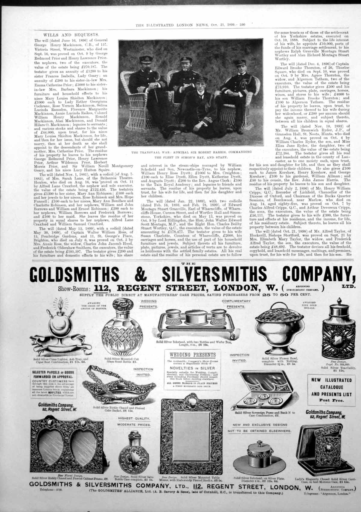 Antique Print Transvaal War Admiral Sir Robert Harris Fleet Simons Bay 1899