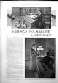 Old Antique Print Mr Bilsons Housekeeper Bret Harte Lady Gent Lounge 1899 19th
