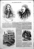 Antique Old Print Death Mr Rogers Residence St James Place Poets Seat 1855 19th
