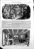 Old Antique Print Cocoa Plantation Island Grnada Cocoa Mill Grenada 1855 19th