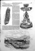 Antique Old Print Horses Land Transport Corps Tocat Ancient Runic Stone 1855