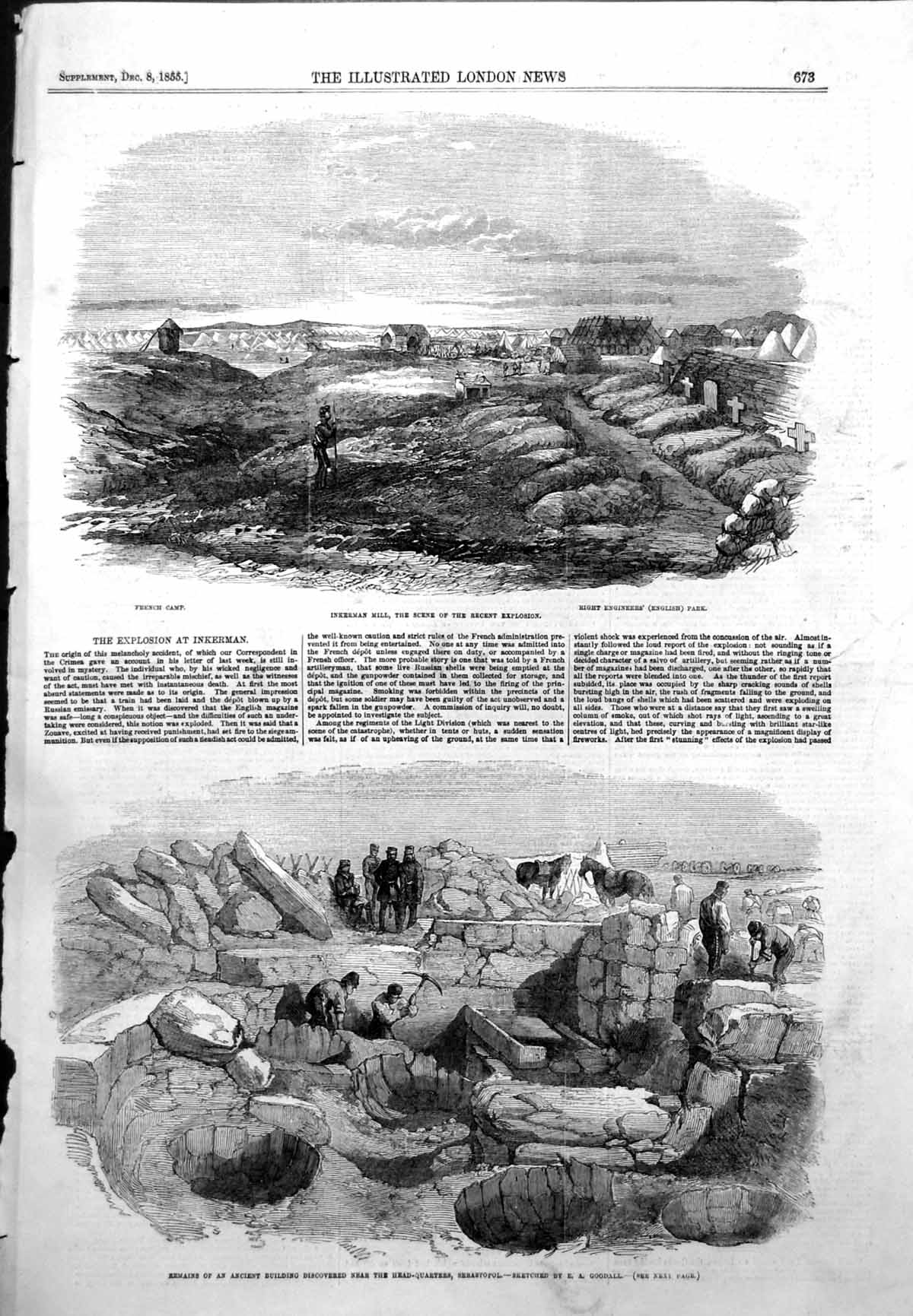 Old Explosion Inkerman Mill Remains Ancient Building Sebastopol 1855 Victorian