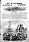 Old Antique Print Visit King Sardinia Arrival Charing Cross Crowds 1855 19th
