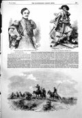 Antique Old Print Cossacks Skirmishing Prince Bebutoff Deli Mustaphia 1855 19th