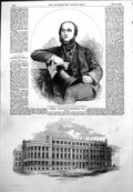 Antique Print Midland Institute Birmingham Marquis D'Azeglio Sardinia 1855 19th