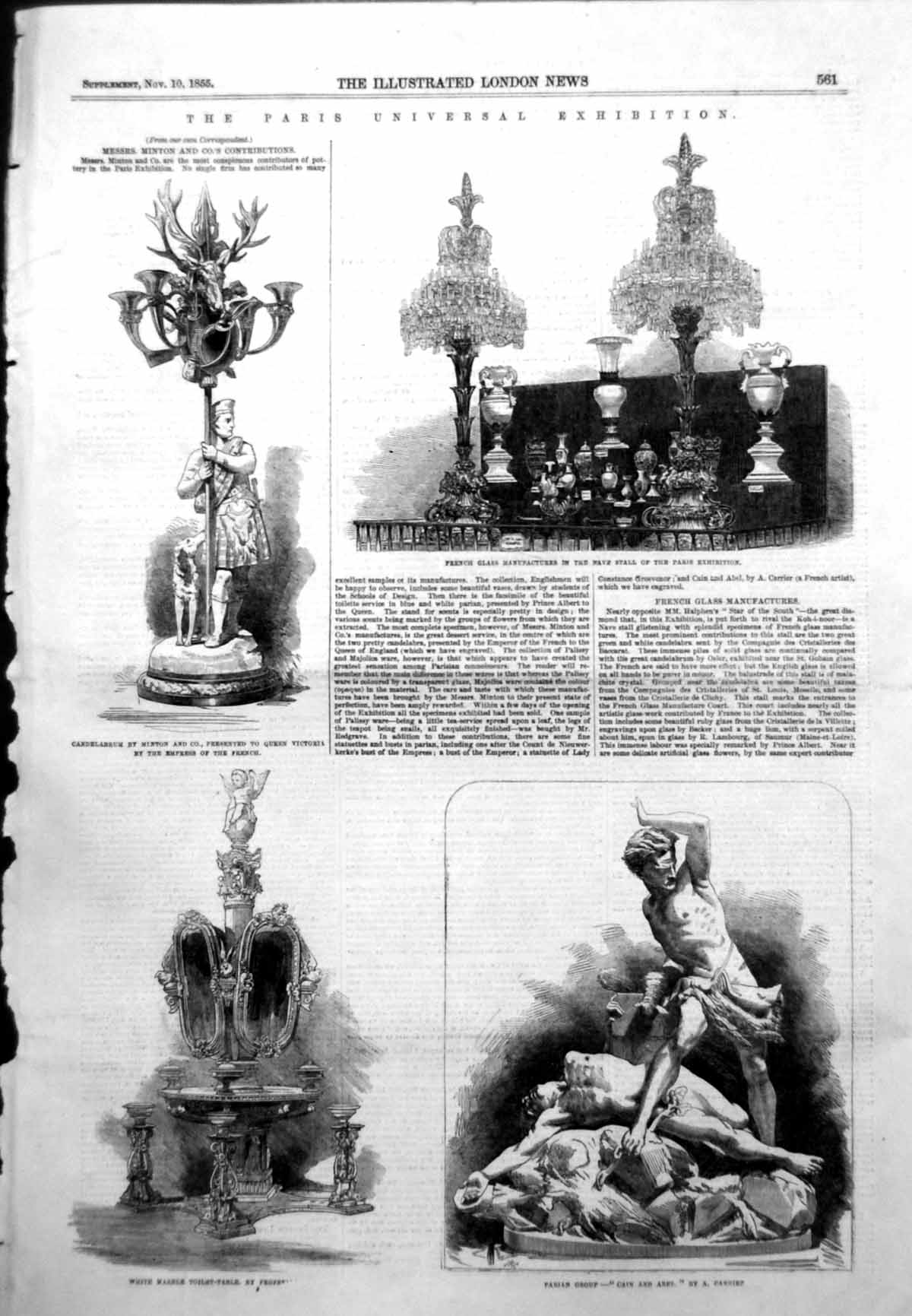 Old Paris Universal Exhibition French Glass Marble Toilet Table 1855 Victorian