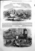 Antique Print Conflict Hussars Cossacks Kertch Depart Army Works Corps 1855