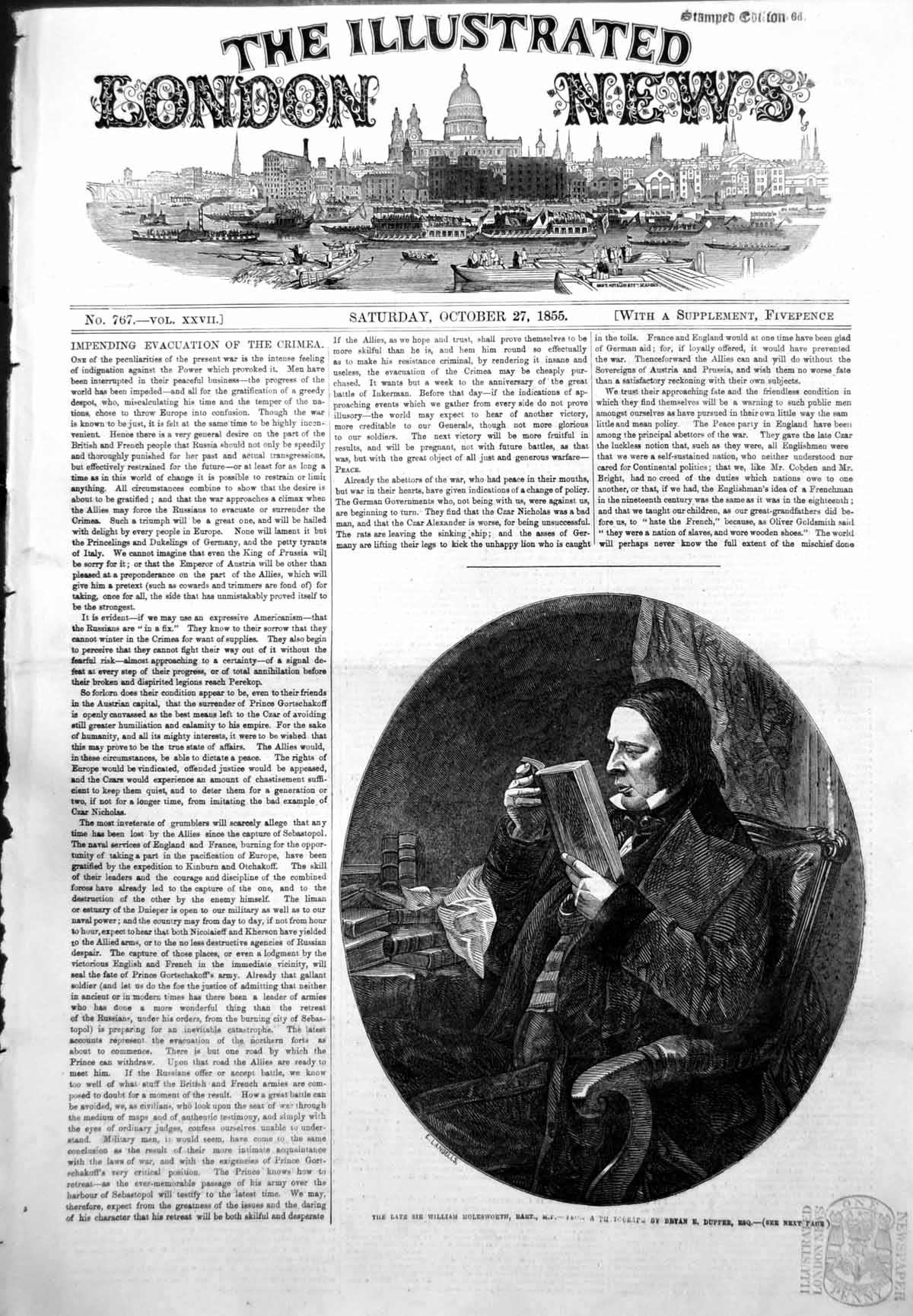 Old Antique Print Late Sir William Molesworth Bart Mp Photo B Dupper 1855 19th