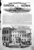 Antique Old Print New Office War Department Buckingham House Pall-Mall 1855