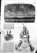 Antique Old Print Matthew Baines Mp Inauguration King Portugal Oporto 1855 19th