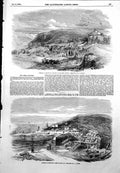 Antique Old Print Interior Sebastopol Remains Creek Battery Fort Paul 1855 19th