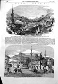 Old Print Prince Menschjkoffs Palace Bagtcheseral Hq Russians Crimea1855 19th