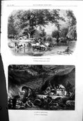 Antique Old Print Landscape Touraine K Girardet Cavern Celestin Nanteuil 1855