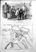 Antique Print Map Attack Malakoff M Soyers Camp Bivoac Kitchen Crimea 1855 19th
