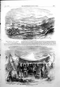 Antique Old Print Battle Tchernaya Traktir Bridge Croats Camp Balaclava 1855