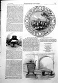 Antique Old Print Tomb Napoleon Church Capuchins Vienna Hat Louvre Paris 1855
