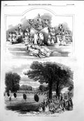 Antique Old Print Thames Regatta Prize Plate Fete Worcester Archery Soc 1855
