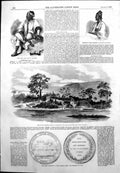 Antique Old Print Malaghea Town Bamba Mami Lahai King Mahomadoo Turey 1855 19th