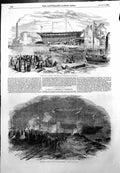 Antique Print Launch La Hogue Sunderland Torchlight Launch Azoff Clyde1855 19th