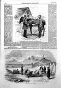 Original Old Antique Print New Castle Hospital Balaclava Late Colonel Yea 1855