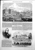 Old Antique Print King Portugal Arrival Naples Bombardment Mallaghea 1855 19th