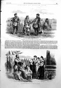 Old Print St Petersburg Fete Costumes Russian Peasants Fruit Sellers 1855 19th