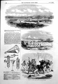Antique Old Print Russian Infernal Machine Explosion Grave Capt Christie 1855