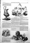 Original Old Antique Print Roman Remains Weston Turville New Church Hendon 1855