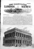 Original Old Antique Print Carlton New Club-House Pall-Mall Exterior 1855 19th