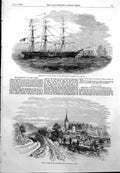 Antique Old Print Ross Hereford Gloucester Raiway Embarkation Lancashire 1855