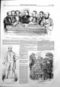 Old Antique Print Chess Meeting Refreshment Room Kensington Gardens 1855 19th