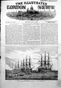 Antique Old Print Baltic Fleet Cronstadt Royal George Orion Tourville 1855 19th