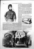 Antique Old Print Mohammed Basha New Bey Tunis Palace Monument M Beach 1855