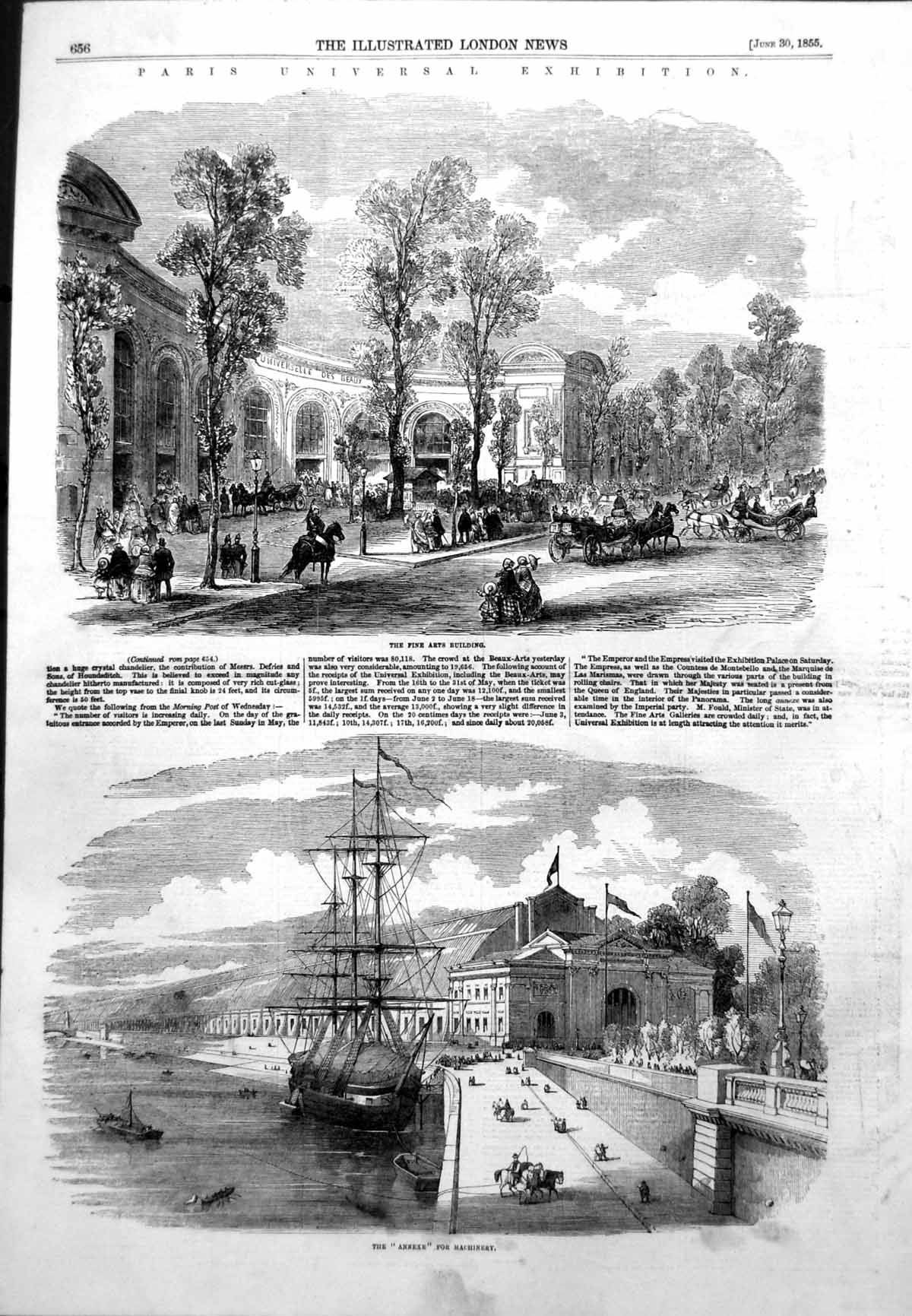 Old Paris Universal Exhibition Fine Arts Building Annexe Machinery185 Victorian