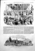 Antique Old Print Earl Derby Foundation Stone University Museum Oxford 1855