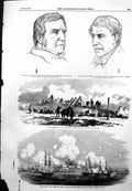 Antique Old Print Bombardment Fort Arabat Lord Raglan Edmund Lyons Crimea1855