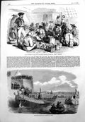 Antique Print Embarkation King Potugal Lisbon Spanish Muliteers Iberia 1855