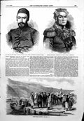Antique Old Print Sutlars Wharf Balaclava Aali Pacha Gen Osten-Sacken 1855 19th