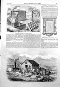 Old Print Drying Closet Hospital Scutari Washing Hospital Balaclava 1855 19th