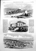 Antique Old Print Sebastopol Green Hill Battery Ambulance Wounded House 1855