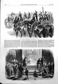 Antique Old Print Ramazan Mosque Tophana Review French Constantinople 1855 19th