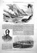 Antique Old Print Wreck Croesus Transport Ship British Hospital Smyrna 1855